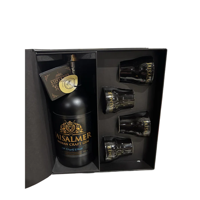 Jaisalmer Gin & 4 Shot Glasses Gift Pack 700 ml