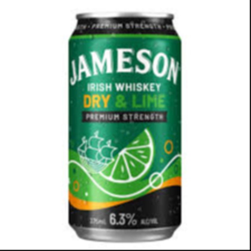 JAMESON DRY&LIME CAN 6.3%375ML