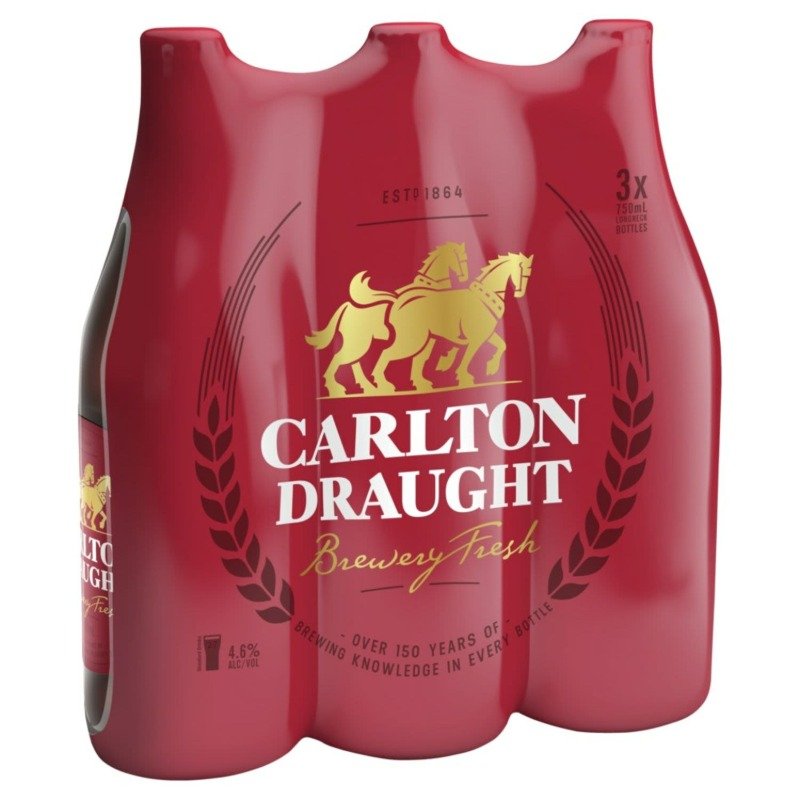 Carlton Draught Bottle 3 Pack