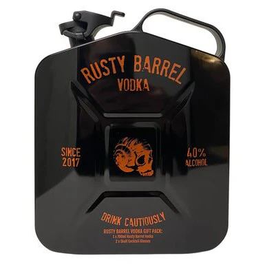Rusty Barrel Vodka Jerry Can Limited Edition Gift Pack (Black) 700ml