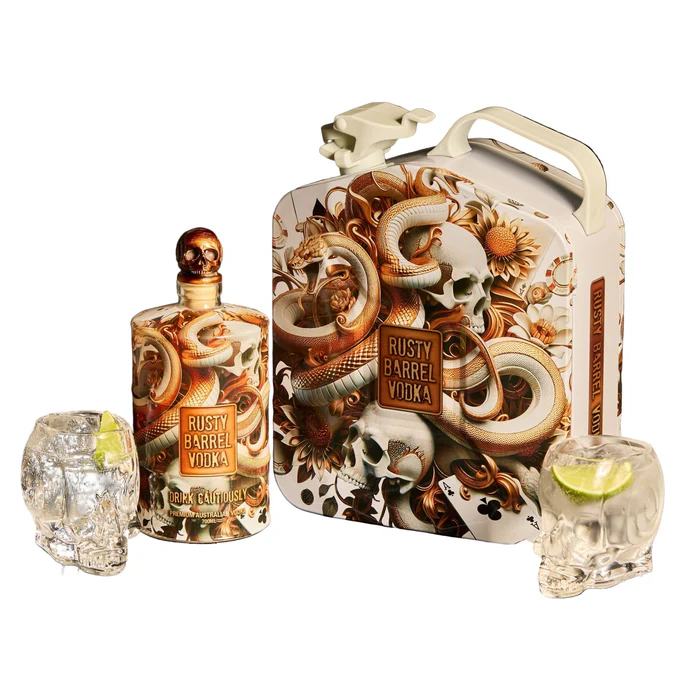 Rusty Barrel Vodka Jerry Can Copper Strike Limited Edition White Gift Pack 700ml