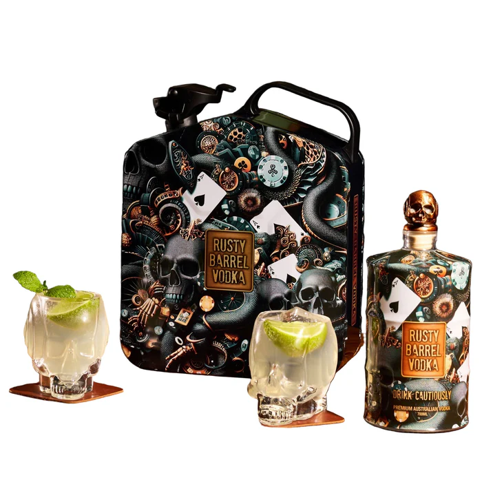 Rusty Barrel Vodka Jerry Can Blackjack Limited Edition Gift Pack 700ml
