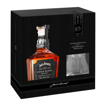 Jack Daniel's Single Barrel Select Tennessee Whiskey Gift Set With Glencairn Crystal Snifter 700ml