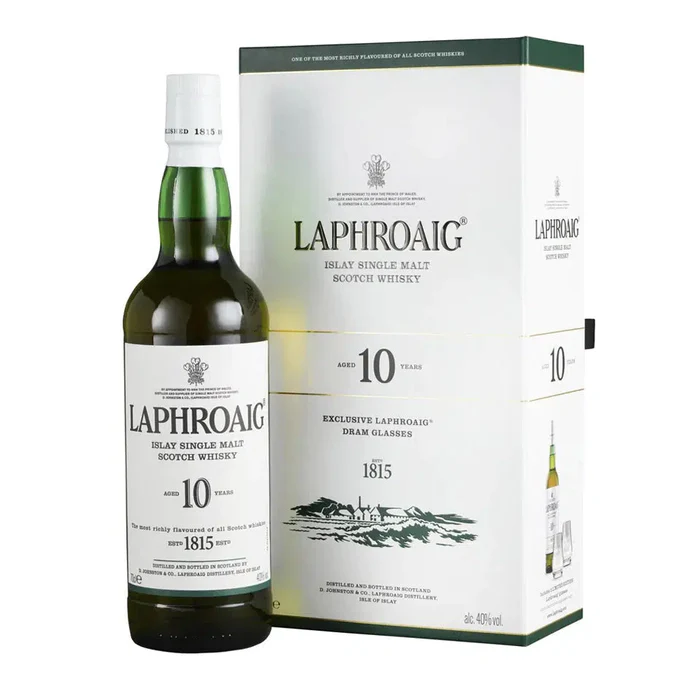 Laphroaig 10 Year Old + 2 Glasses Gift Pack Single Malt Scotch 700ml