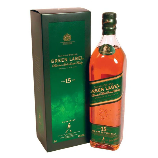 Johnnie Walker Green Label 15 Year Old (Discontinued) Blended Malt Scotch Whisky 1L