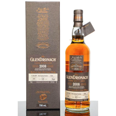 2008 Glendronach Single Cask No.8558 Pedro Ximenez Sherry Puncheon Cask Strength 12 Year