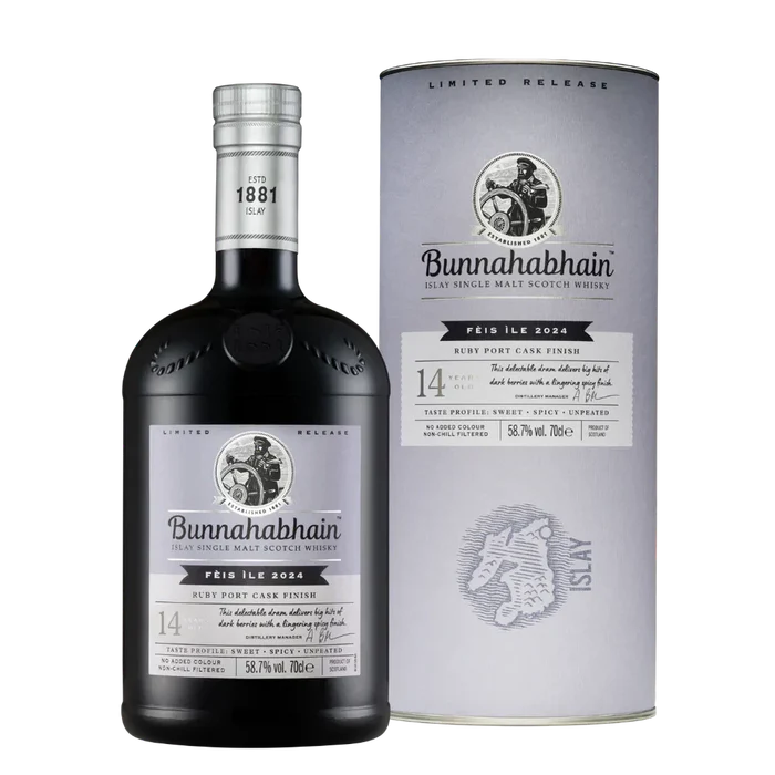 Bunnahabhain Feis Ile 2024 14 Year Old Ruby Port Cask Finish Single Malt Scotch Whisky 700ml