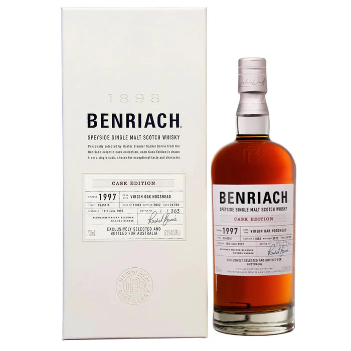 1997 Benriach Single Cask No.11862 Virgin Oak Hogshead 24 Year Old Cask Strength Single Malt Scotch Whisky 700 ml